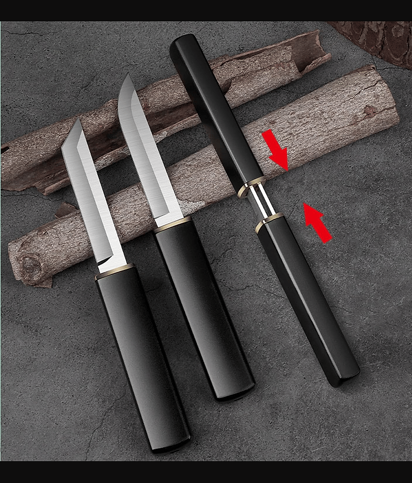 BLUE HOME AND KITCHEN Brown Stainless Steel Knife Set Blade Length 9 cm (Pack of 1) view 2
