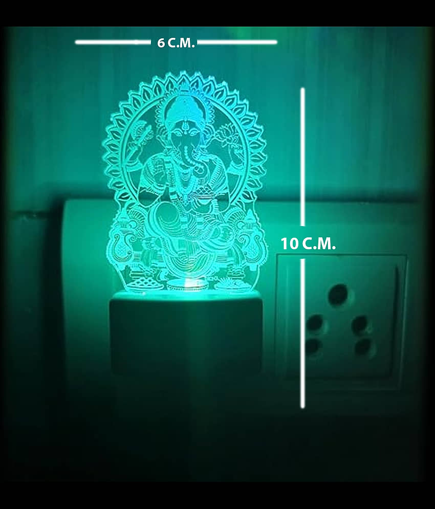 DIONA Night Lamp Ganpati LED Night Light Home Decor, Office, Kids Room, Bedroom view 2