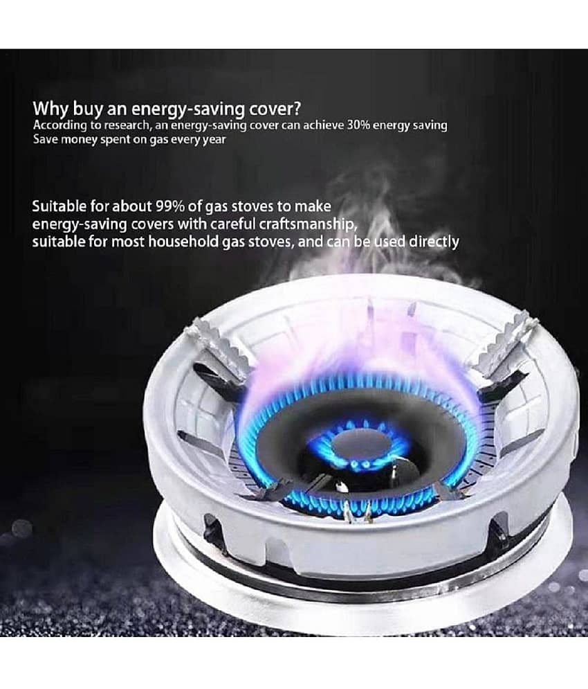 RAMDEV ENTERPRISE Gas Saver Burner Stand Gas Chula Burner Gas Stove Burner Stand Jali Ring Fire & Windproof Energy Saving, Gas Chula Support Stand 4 Legs Supported For Indian Gas 0.7mm (Pack Of 1)(SILVER). view 2