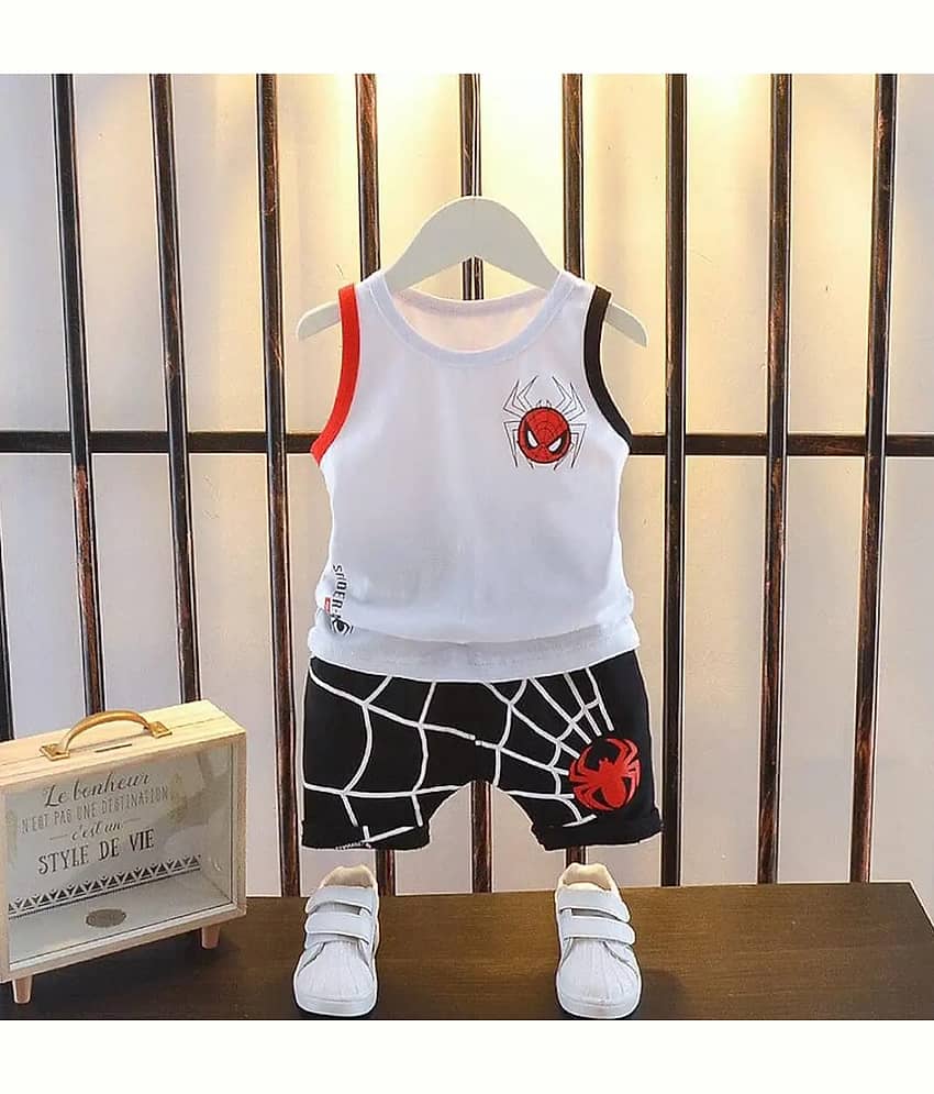 ODIMENT Pack of 1 Baby Boys Cotton T-Shirt & Shorts Set ( White )