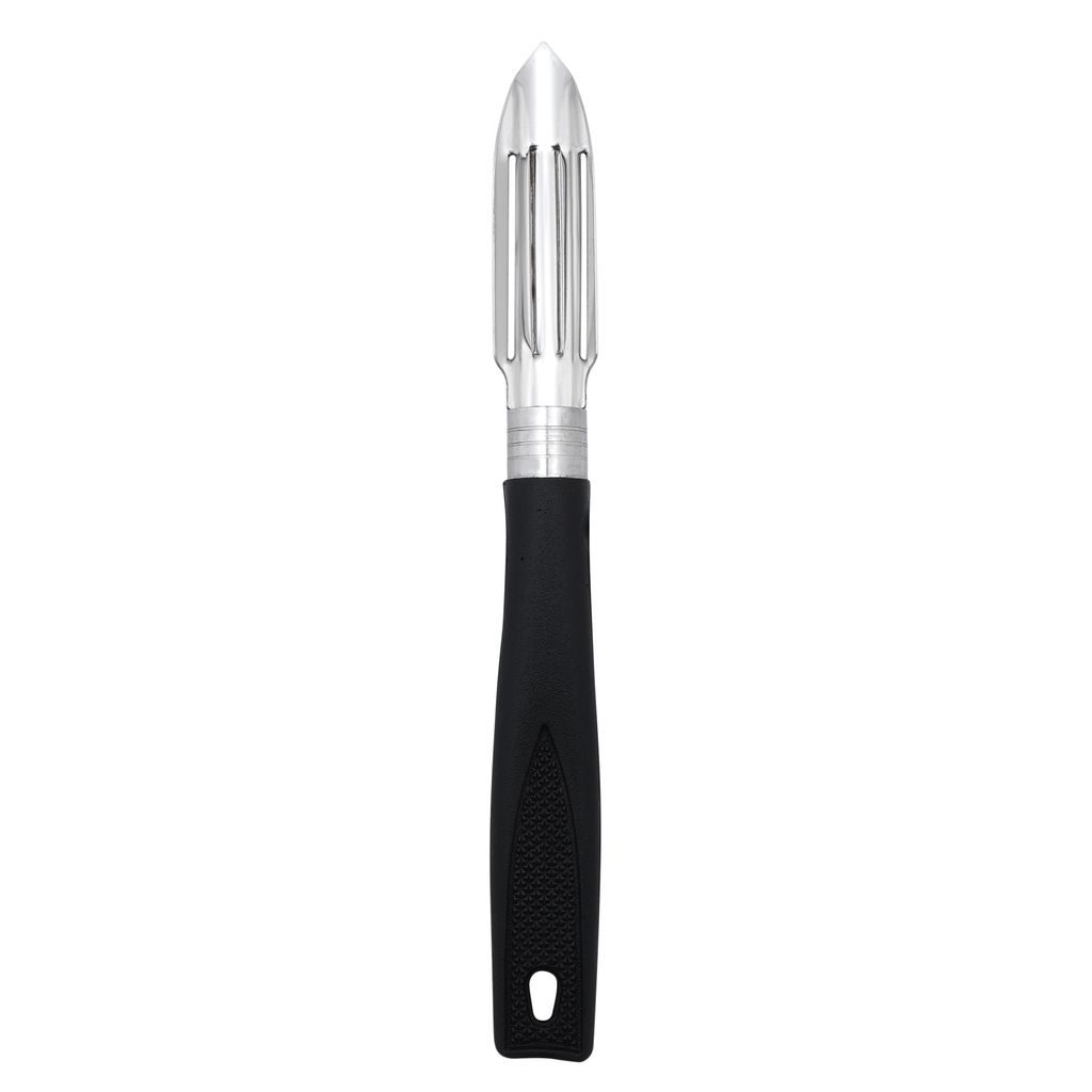 SNOKE® Straight Peeler , Peeler cutter , peeler for vegetables pack of 1 Silver color Blade with black color Strong Plastic Handle For Better Grip.