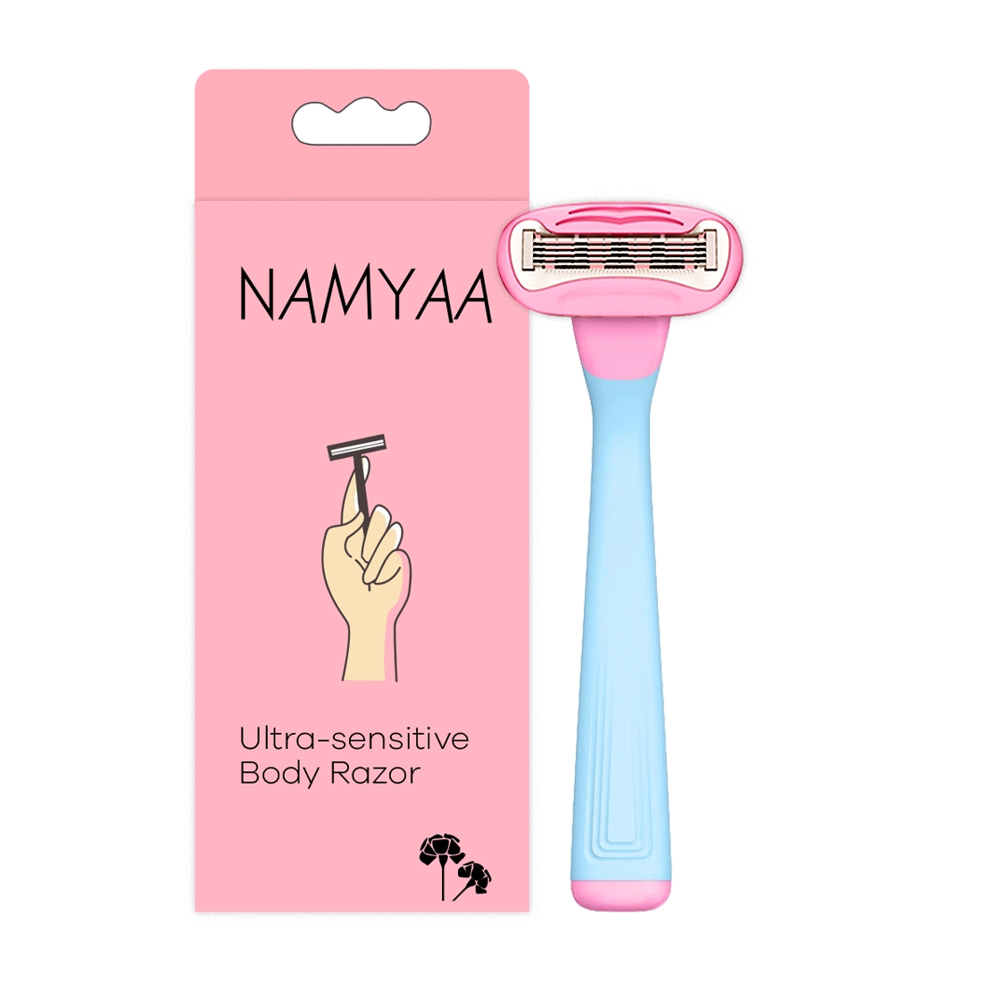 Namyaa Ultra Sensitive Body Razor For Women, 2x Smoother And Long Lasting, Curve-Friendly, Smooth & Hassle-Free, 5 Blade Precision - Pack of 1
