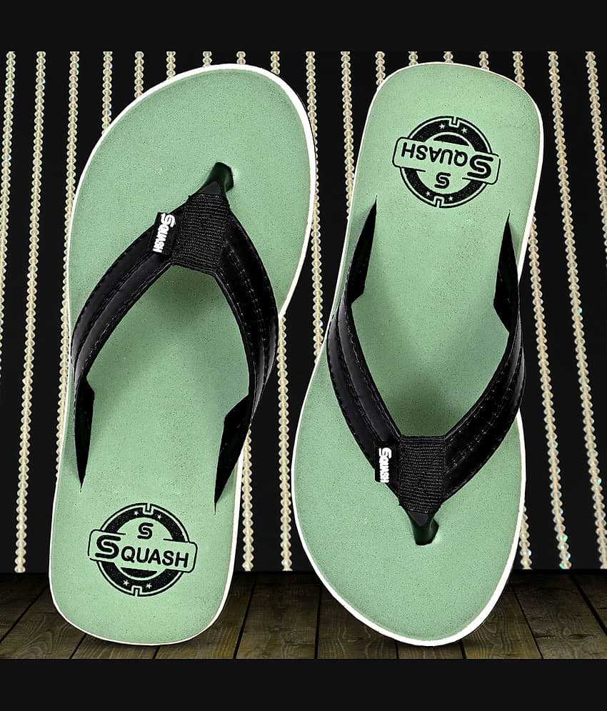 Squash - Green Men's Thong Flip Flop view 2