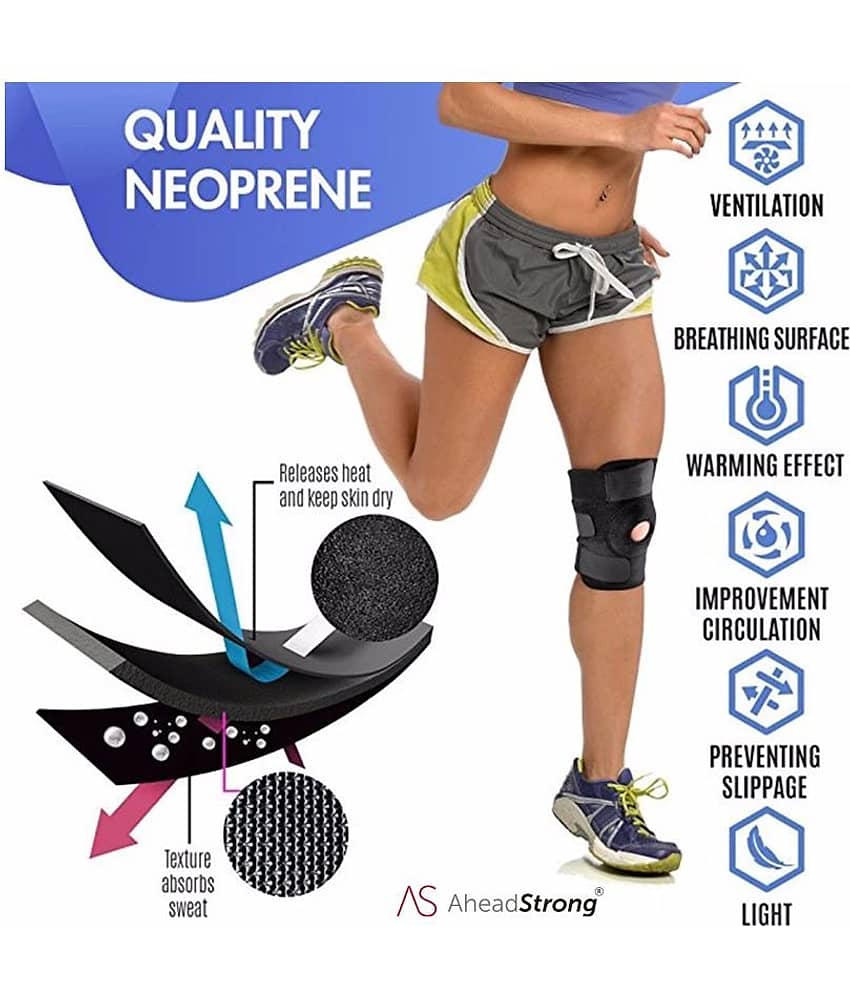 Aheadstrong Adjustable Knee Cap Support Brace for Sports | Gym | Running | and Protection for Men and Women(pair) (free size) view 2