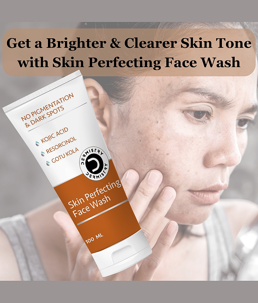 Dermistry Hyper Pigmentation D Tan Removal Kojic Acid Niacinamide Fairness Face Wash Skin Whitening Lightening Brightening Shine Care Anti Blemishes Pigment Melasma Cream Glowing Beauty Goree Gora Lotion Serum Pack Scrub Facial Kit Bleach Cleanser Mask view 2