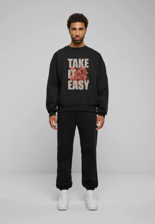 Oversized Crew Neck Sweatshirt: Take It easy view 2