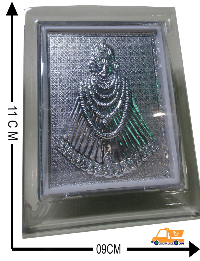 Silver foil Khatu Shyam Stand Hindu Spiritual Show Piece view 2
