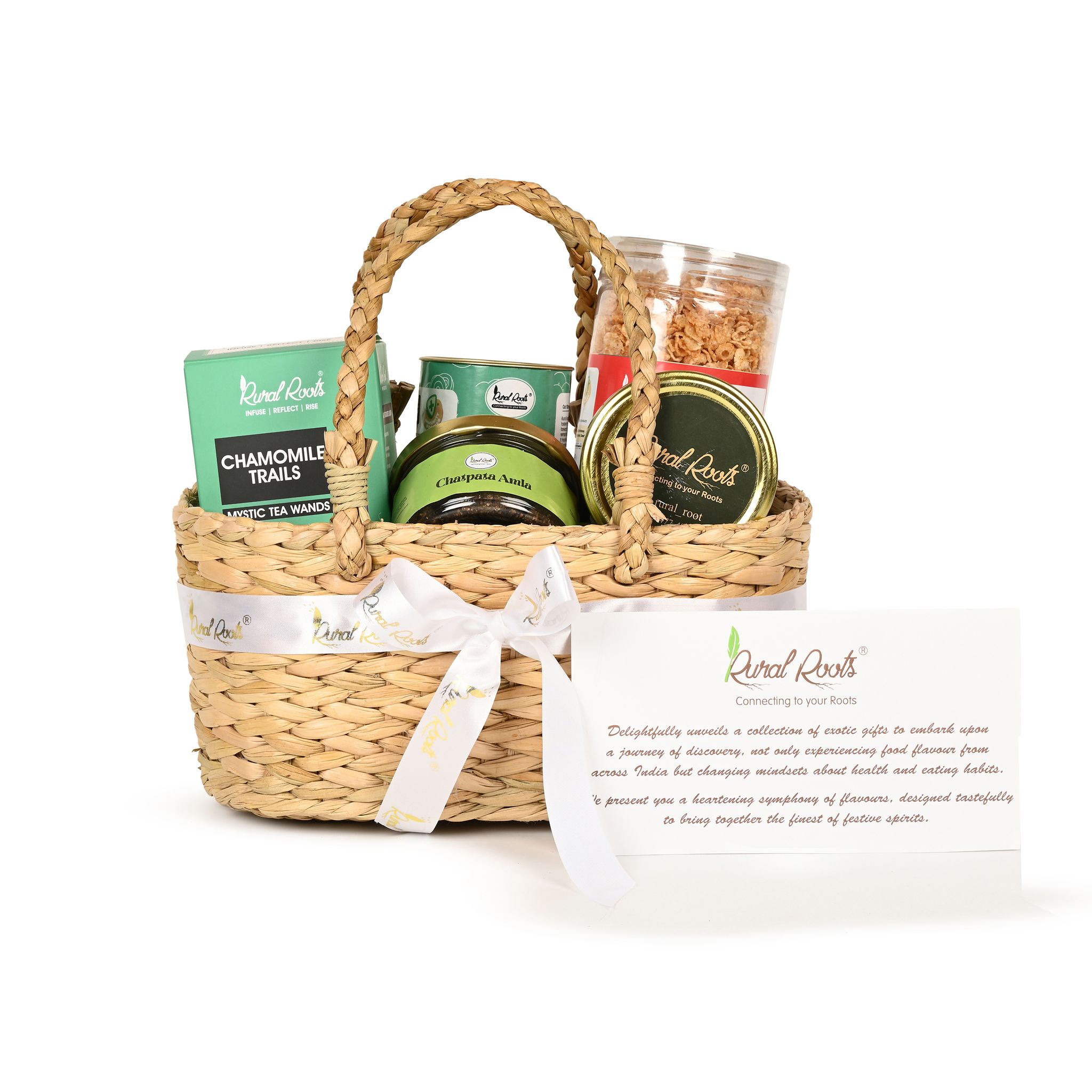 Rural Roots Swasthya Sutra Healthy Diwali Gift Hamper | Sugar Free Wholesome Gift Basket | Low GI Corporate Gifting | Green Tea, Millet Snacks, Dry Fruits, Honey, Mukhwaas, Cookies & More view 2