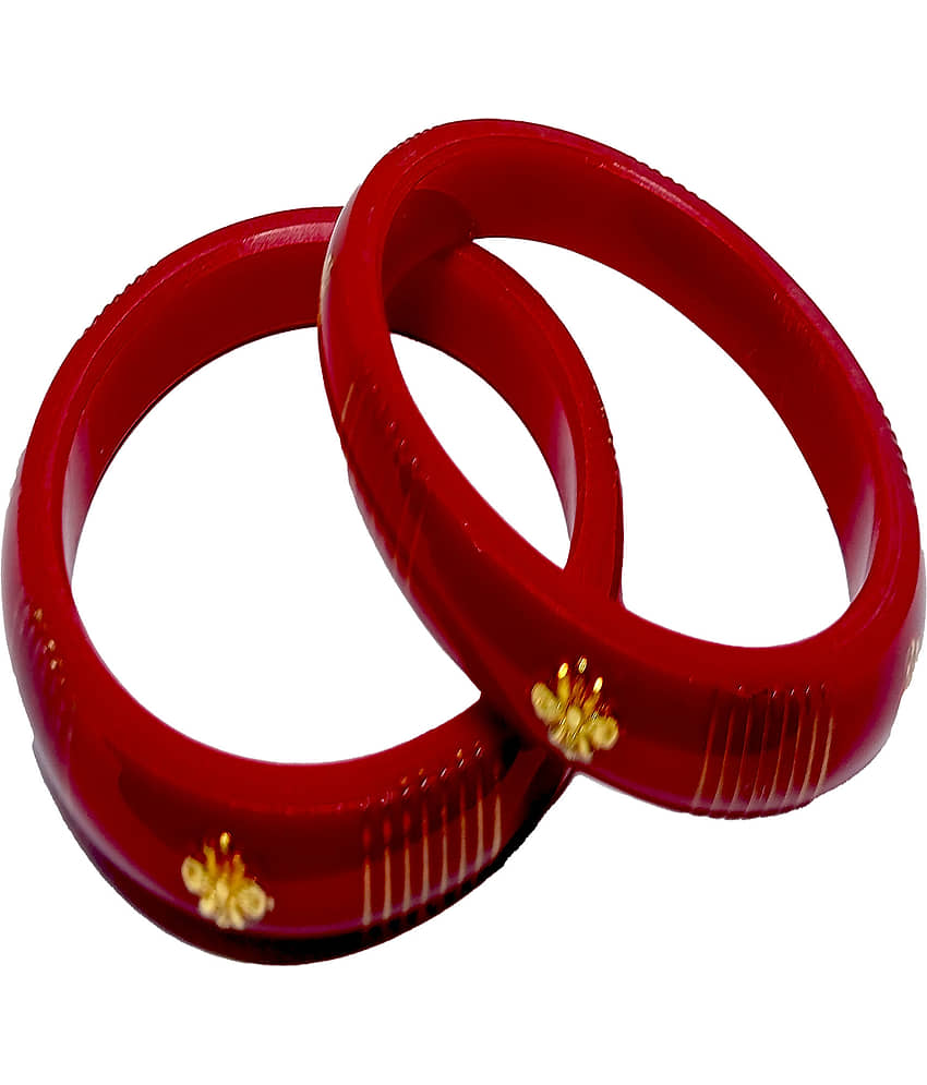 Bovzen Red Bangle ( Pack of 2 ) view 2
