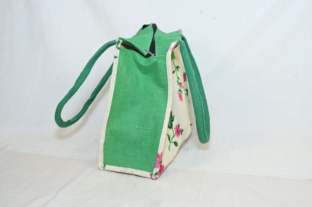 Floral Jute Bag view 2
