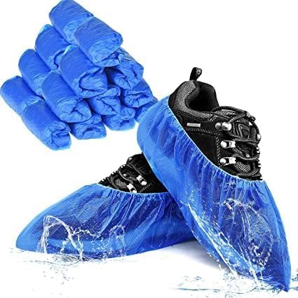 AABHA Shoe Boot Covers Waterproof Non Slip Shoes Protectors Covers Durable Boot&Shoes Covers Hospital Grade, One Size Fits All,Blue (50PC)