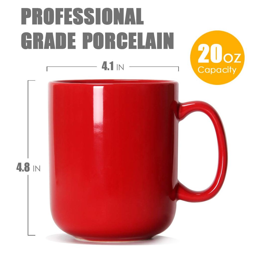 Red Ceramic Mug with Handle view 2