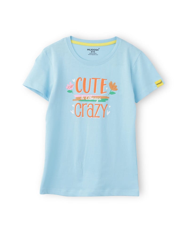 Girls T shirt Cotton Atomizer Blue Cute Crazy view 2