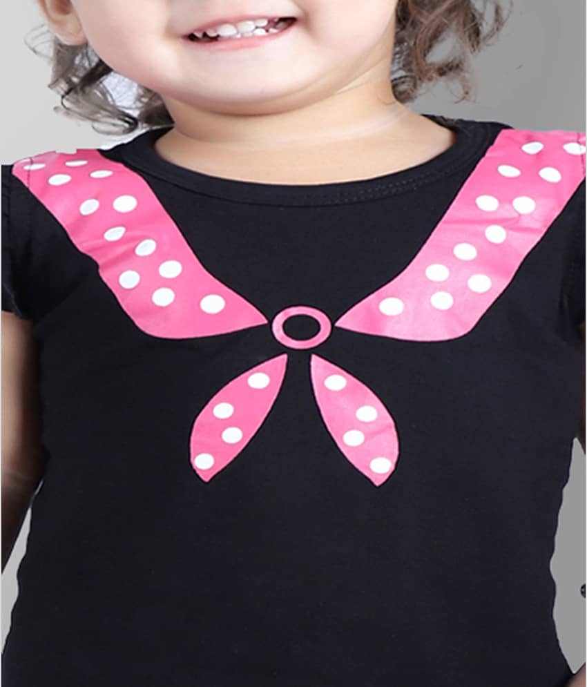 CATCUB Pack of 1 Girls 100% Cotton Top With Shorts ( Black ) view 2