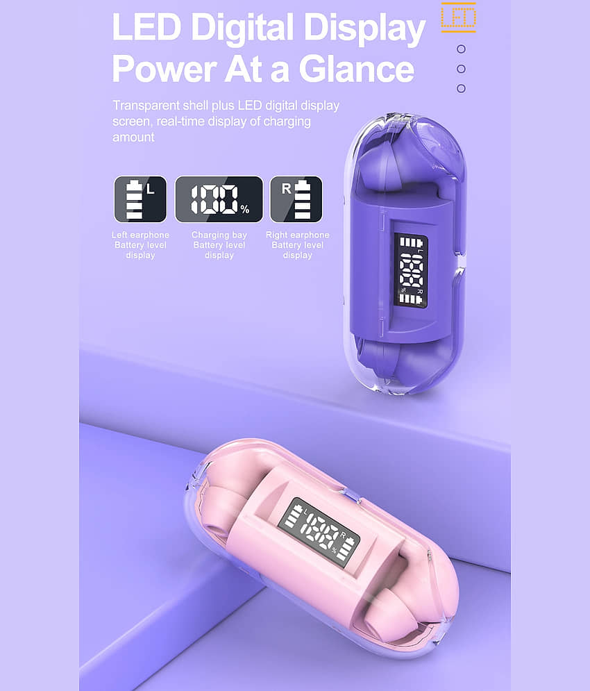 VEhop Capsule Bluetooth True Wireless (TWS) In Ear 30 Hours Playback Low Latency,Powerfull bass IPX4(Splash & Sweat Proof) Blue view 2