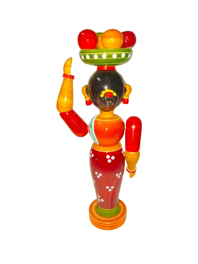 Etikoppaka HandiCrafts Lady with Fruit Basket view 2