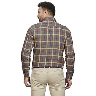 DUKUL Men's Long Sleeve Formal Classic Check Print Shirt | Regular Fit | Stylish & Comfortable | Soft Cotton | Machine Washable | Perfect for Business & Office view 2