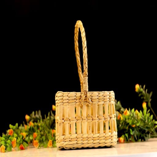 Handmade Sikki Grass Square Basket view 2