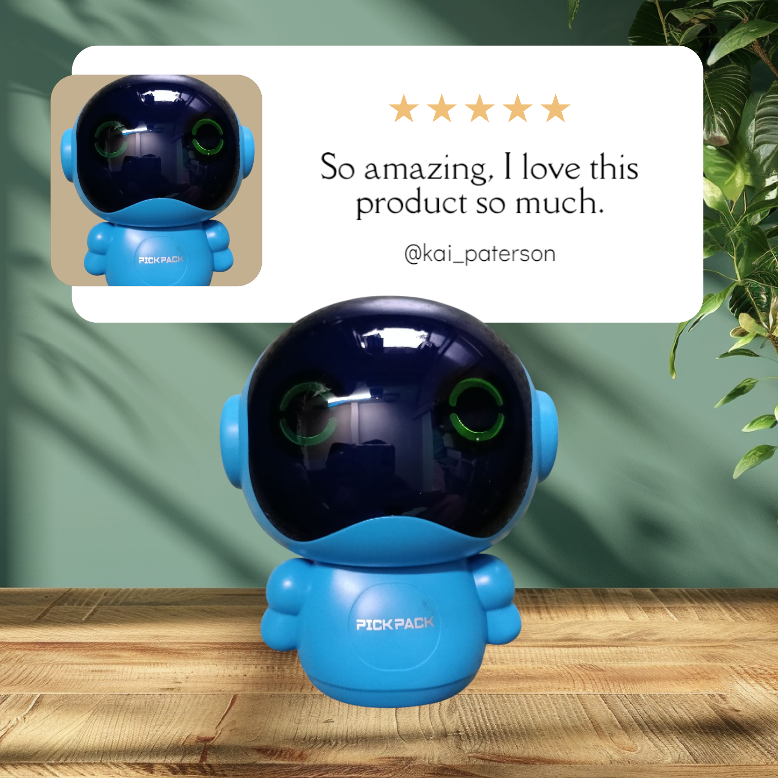 Pick Pack Mini Robot Bluetooth Speaker Cute LED Face, Powerful Sound, 4-Hour Playtime view 2