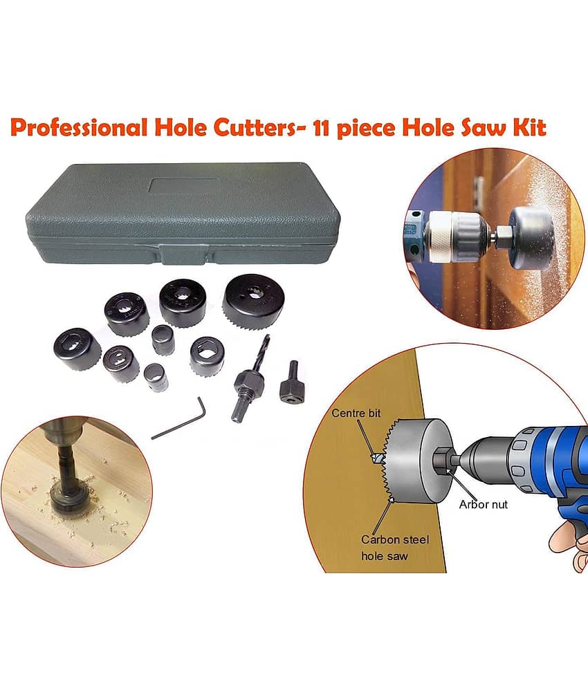 SHB Hole Saw Cutter Set Hole Saw Wood Metal Hole Saw Set 11 - Pcs Carbon Steel Hole Saw for Wood Other Home view 2