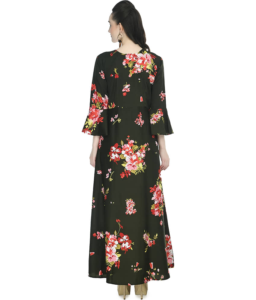 Rudrakriti Women Crepe A-line Dress ( Pink ) view 2