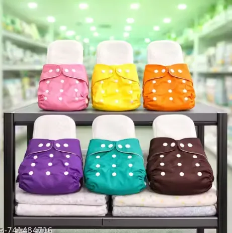 Pack of 6 Eco-Friendly Reusable Baby Diapers