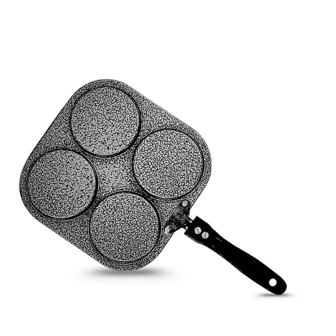 Non-Stick Grill Pan 4-Cavity Mini Uttapam & Pancake Maker | Aluminum Multi Snack Maker Tawa with 3 Layer Greblon Coating Ideal for Uttapam, Eggs, and Pancakes view 2