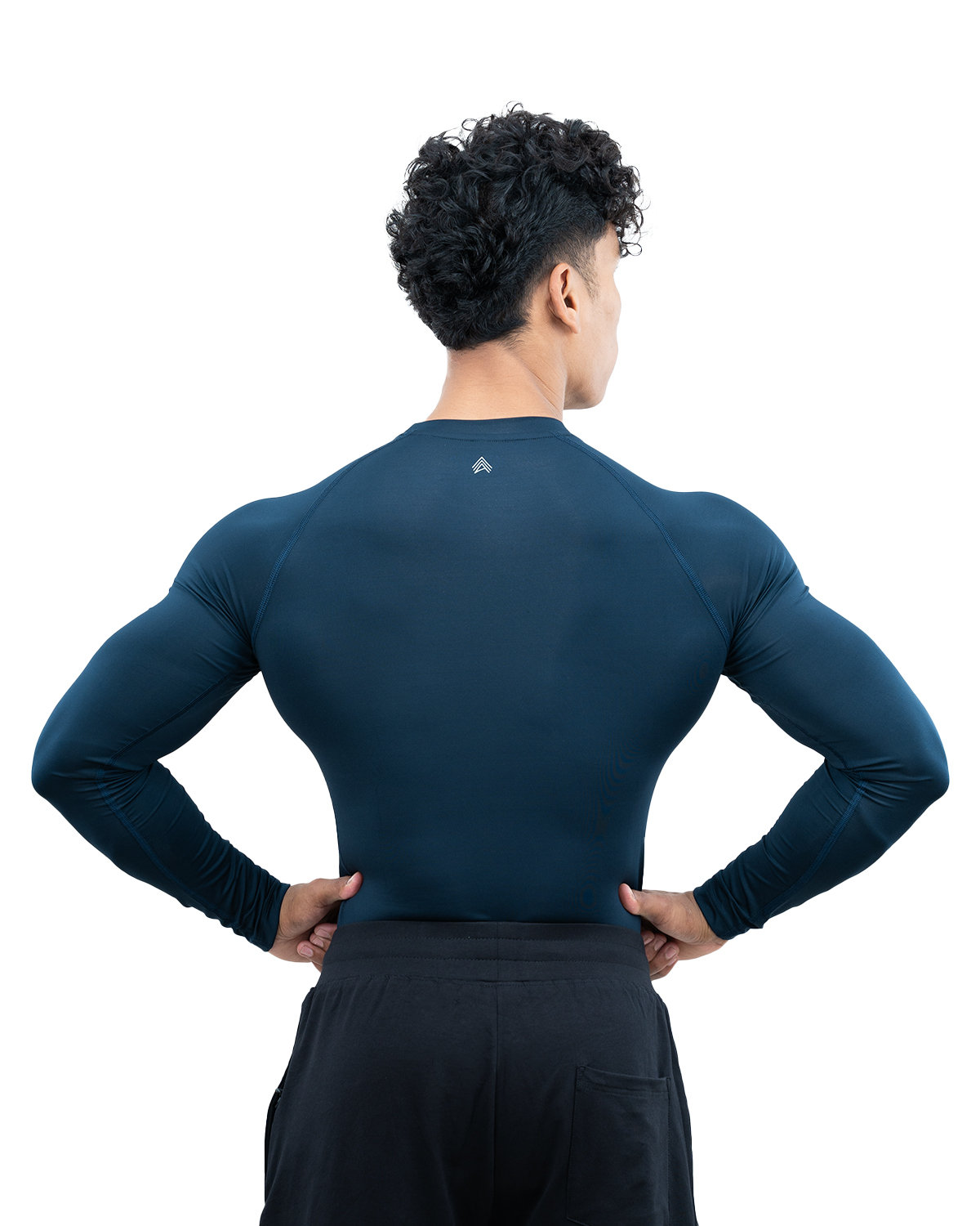 Athflex Men's Full Sleeve Edge Compression T-Shirt-Athletic Base Layer for Gym,Cycling,Training,Workout,Poly-Spandex Blend,Tactical Sports Wear & Gymwear - navy blue/M view 2