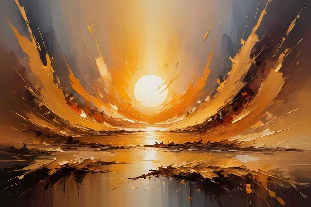 SUNSET VIEW PAINTINGS 24in X 16in WITH BLACK FRAME view 2