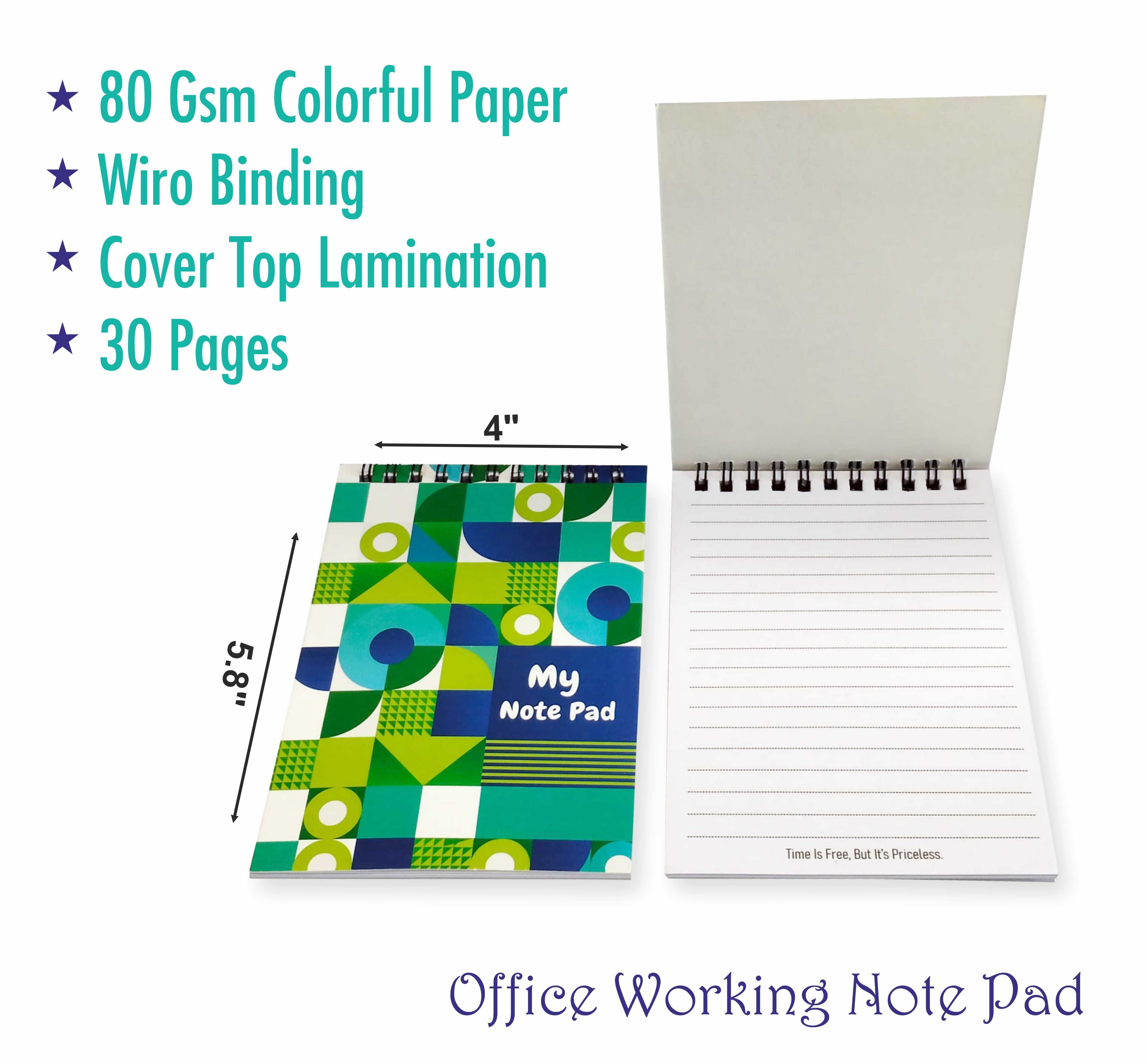 Ruled Laminated Cover Office Notepad, 30 Pages, (Size: 5.8 x 4 inch) - 20 view 2