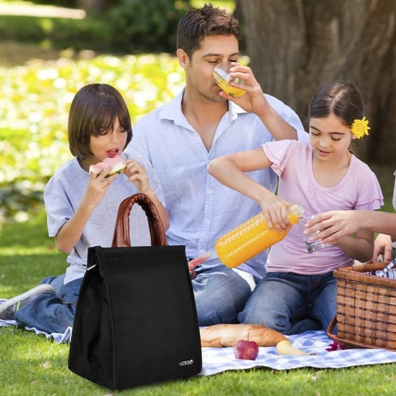 LOREM Linen Bliss: Textured Insulated Tiffin Bag/Lunch Bag view 2