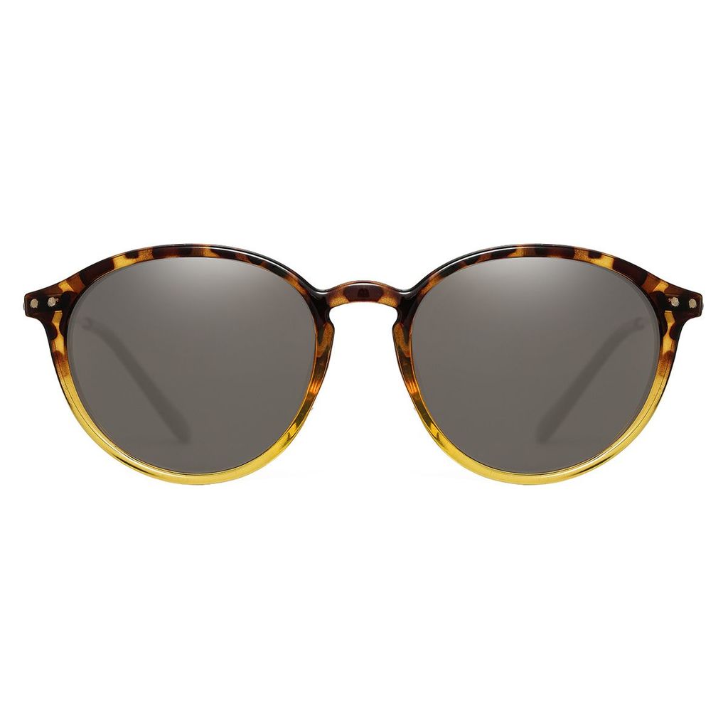 PARIM Polarized Unisex Round Sunglasses Brown::Golden Frame / Brown Lenses | SKU 1285 T1 view 2