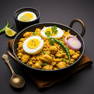 Boiled Egg Chicken Bhurji