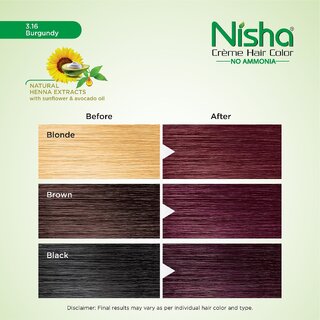 Nisha Creme Hair Color 3.16 BURGUNDY , BURGUNDY 3.16 view 2