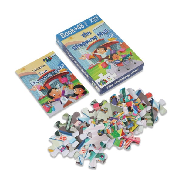 Advit Toys The Shopping Mall Jigsaw Puzzle - 48 Piece + 24 Pages Educational Book view 2