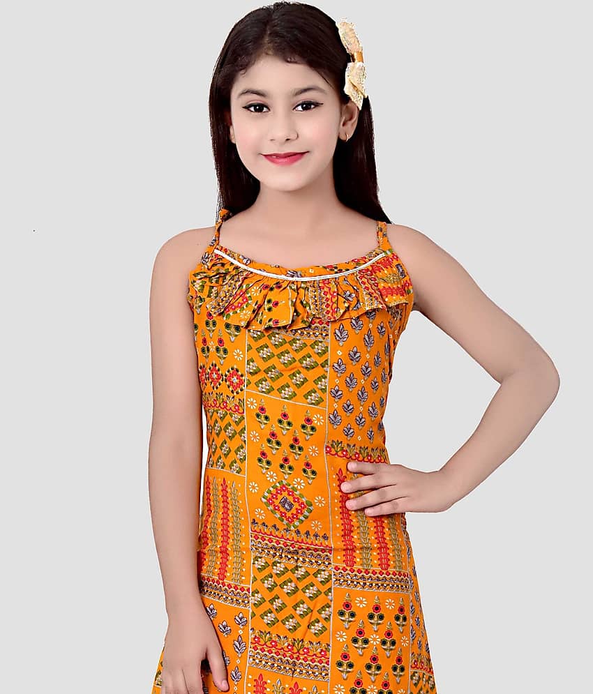 Cherry Tree Girls Rayon Patiala Kurta Set ( Pack of 1 , Black ) view 2