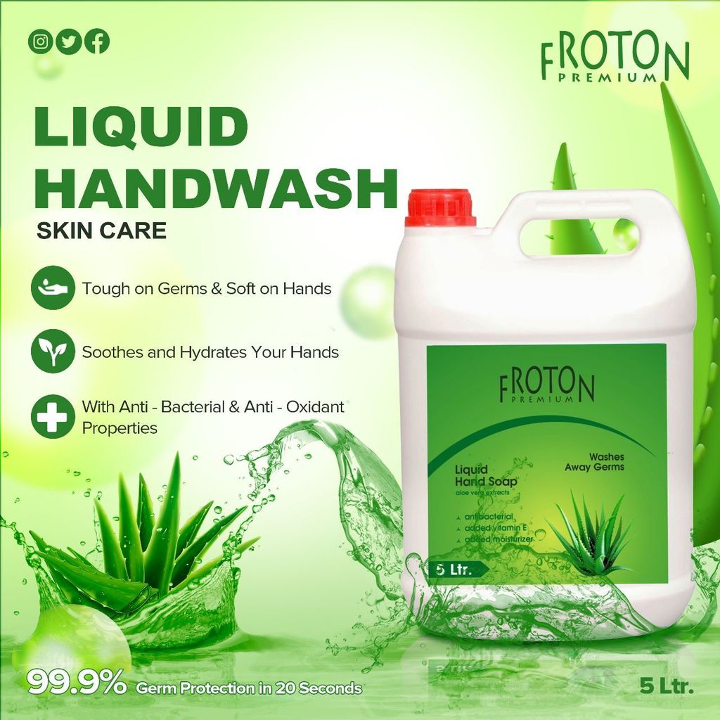 Froton Handwash Gel aloevera 5 ltr Can view 2