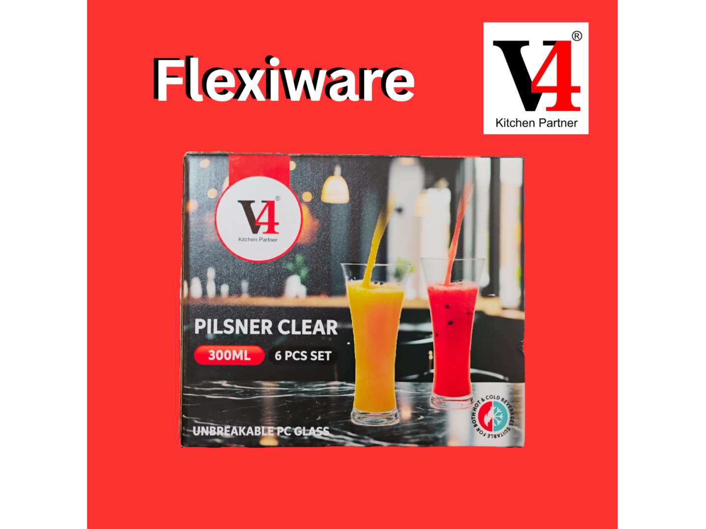 V4 Pilsner Clear Glass - 300ml