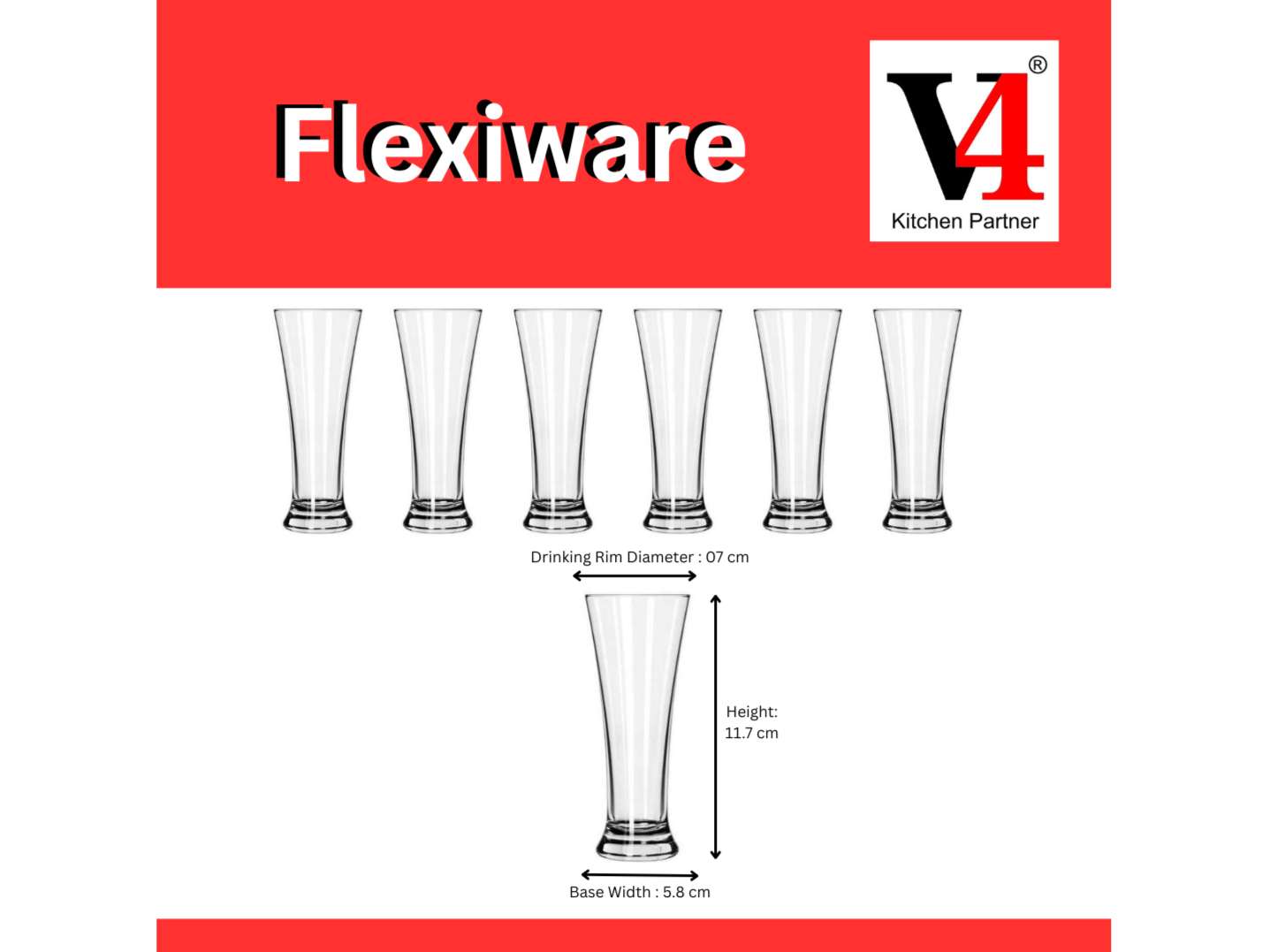 V4 Pilsner Clear Glass - 300ml view 2