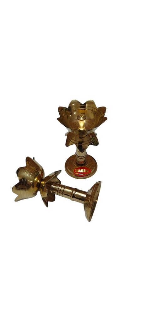SAGAR Golden Brass Diya Lamp for Pooja & Home Decor view 2