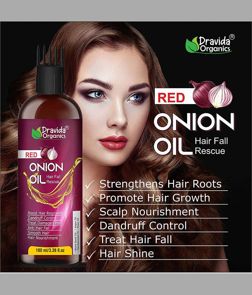 Dravida Organics Red Onion Oil for Controls Hair Fall and Hair Growth 100 mL view 2