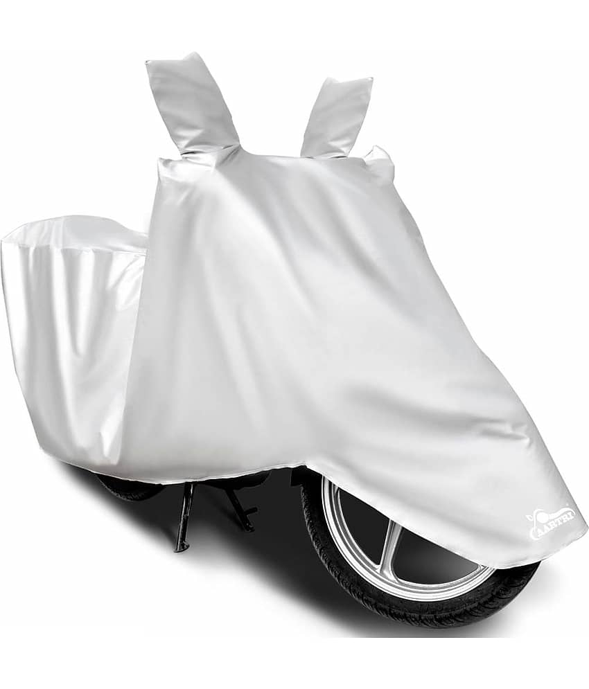 AutoRetail - Silver Dust Proof Two Wheeler Polyster Cover With (Mirror Pocket) for Hero Splendor Pro (pack of 1) view 2