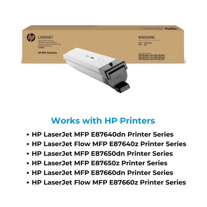 HP W9050MC Black Toner Cartridge Compatible with HP Color LaserJet Managed E87640, E87650 & E87660 Series Printers view 2