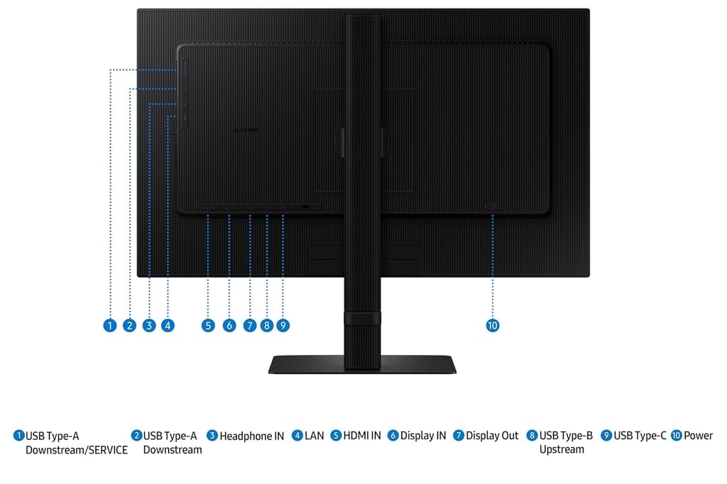 Samsung 24"(60.45cm) 2K ViewFinity S6 Monitor|QHD 2560 X 1440|IPS|Type-C 90W|SRGB 99%|LAN Port|KVM Switch|350nits|Daisy Chain|PIP|PBP|HDR10|Easy Setup Stand|HAS Pivot Adjustable|LS24D604UAWXXL|Black view 2