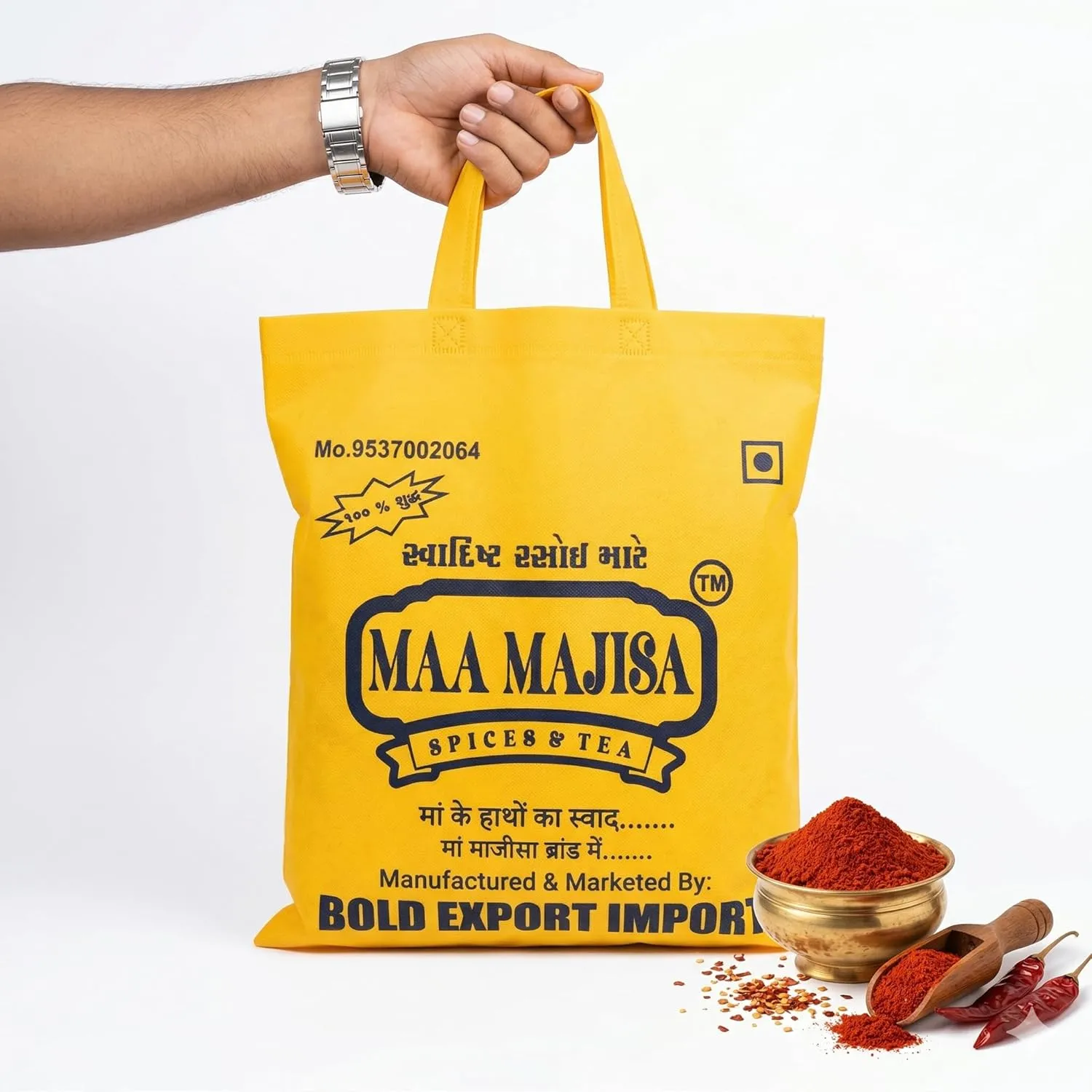 MAAMAJISA Pure & Natural Premium Red Chilli Powder Lal Mirch Powder - 5kg Bag