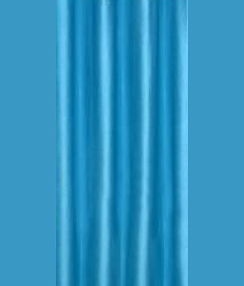 N2C Home Solid Semi-Transparent Eyelet Curtain 7 ft ( Pack of 3 ) - Teal view 2