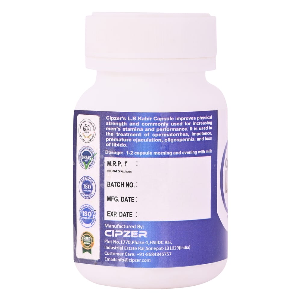 Cipzer L.B. Kabir (60 Capsules): Maximize Stamina, Vigor, & General Wellness Tonic view 2