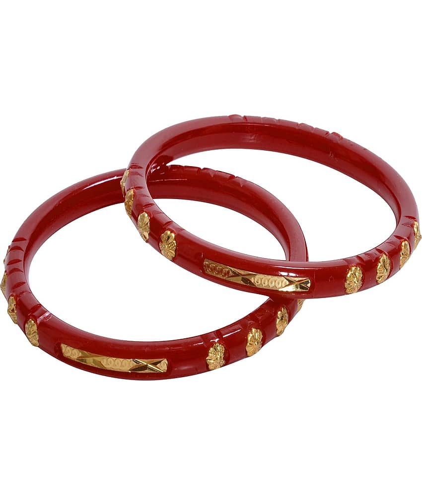 Bovzen Red Bangle Set ( Pack of 1 ) view 2