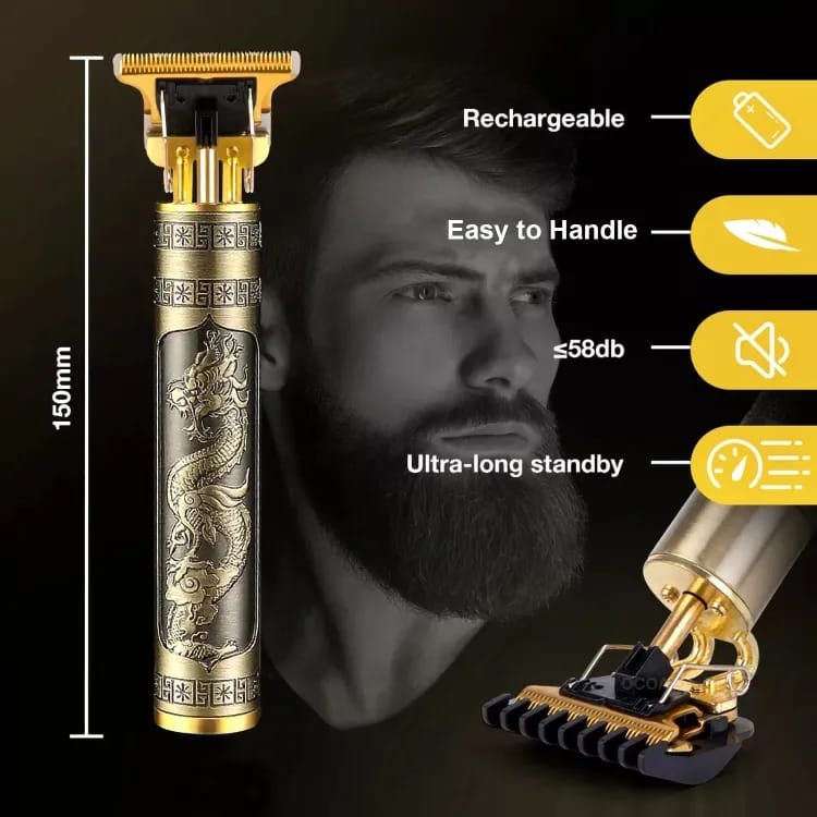 Professional Hair Trimmer For Men –Golden Body,Cordless,4 Guide Combs,USB Rechargeable,Men'S T9 Golden –Zero Gap Beard & Hair Clipper With Guide Combs & Brush Plastic Gold (pack-3) view 2
