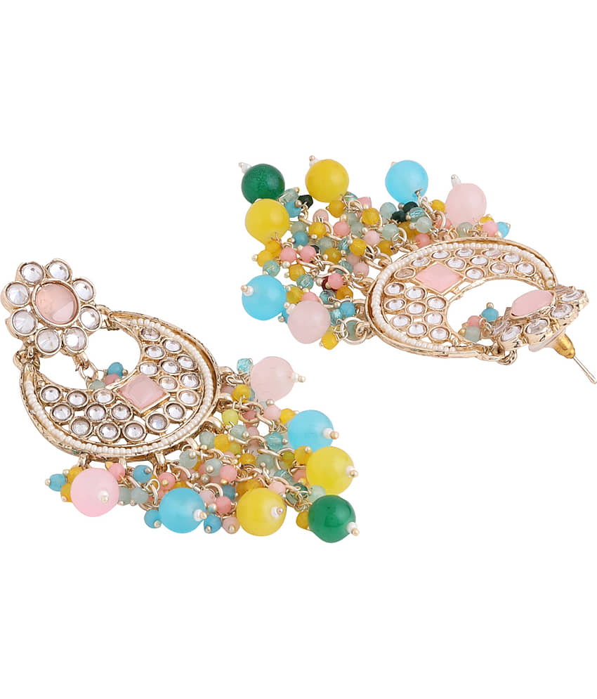 VIRAASI - Rose Gold Danglers Earrings ( Pack of 1 ) view 2